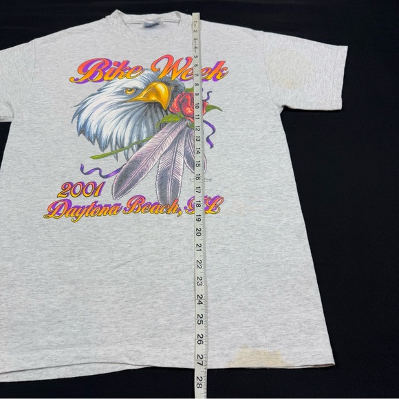 Vtg 2001 Bike Week Mens T-Shirt Sz Medium Y2K Double Sided Eagle Rose B2 - Picture 11 of 11